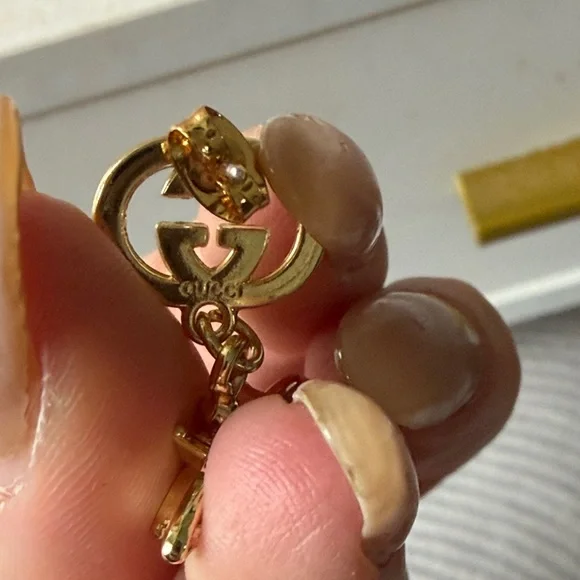 Gucci Gold and Crystal Bee Dangle Earrings - Picture 5 of 6